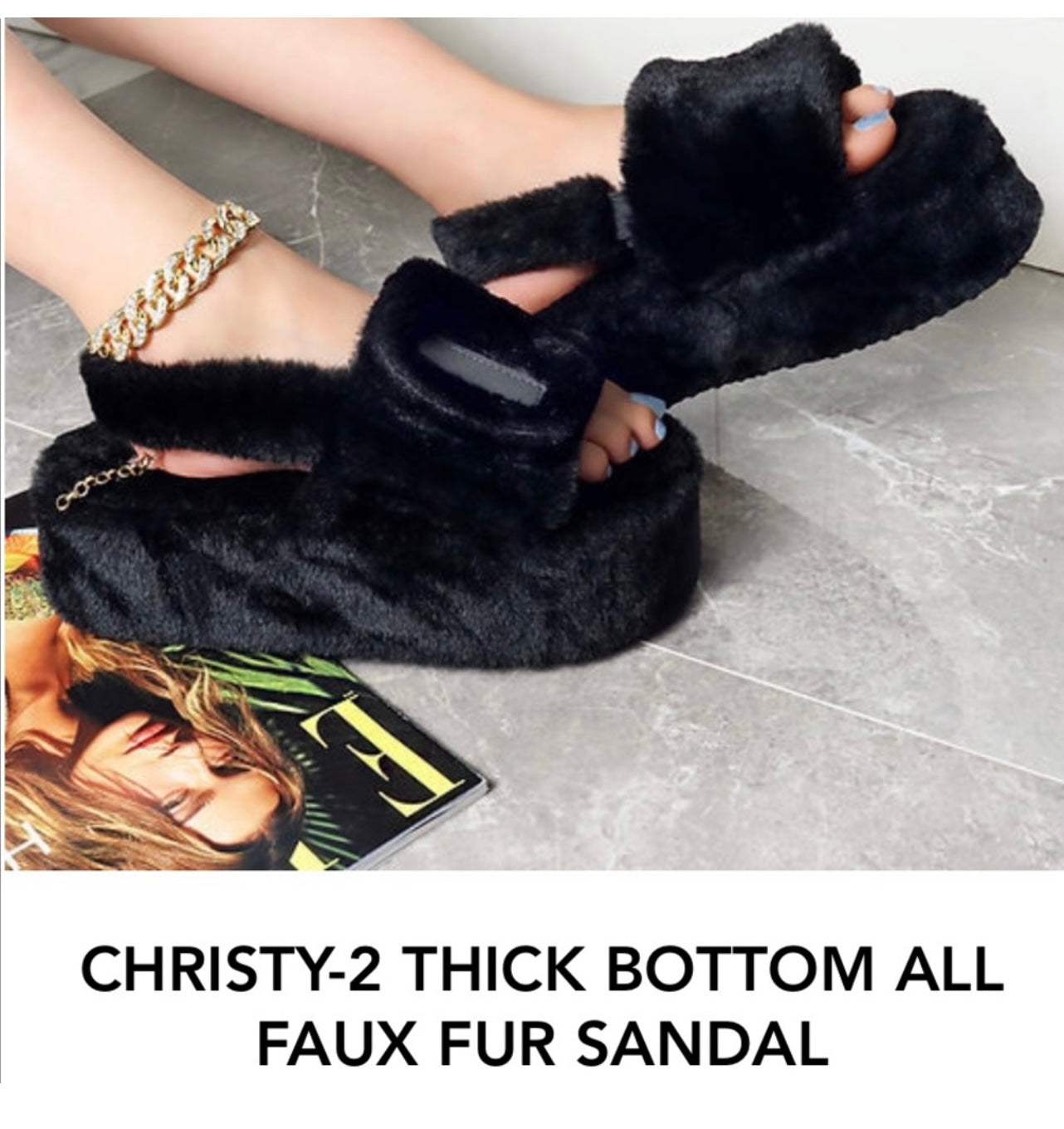cristy sandal/ slippers black